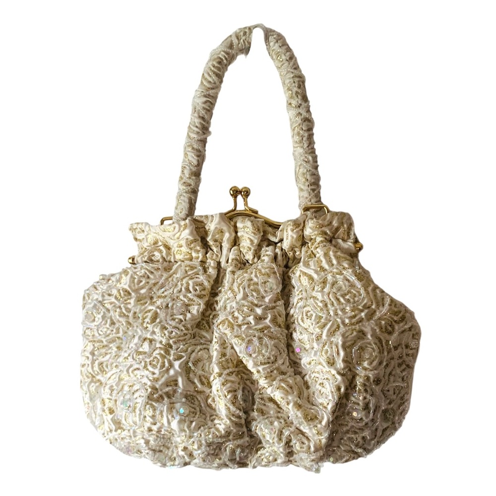 NWT Gold Cream Sequined Evening Bag